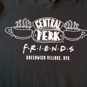 FRIENDS The Television Series Hoodie Long Sleeve Black Shirt Small Central Perk